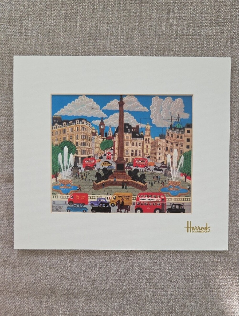 Harrods Trafalgar Square London Matted Print Art by Andrew Murray
